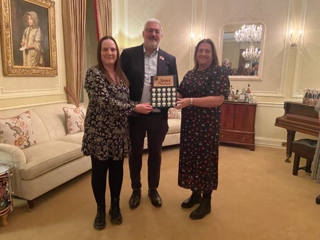 Pirates and Princesses Award Winners - Westmount Day Nursery (Sarah - Deputy Manager, Phillip Callow - JCCT Chairman, Michelle - Nursery Manager